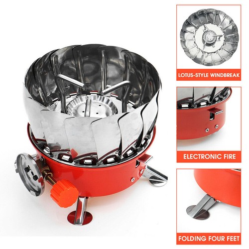 Mini Folding Camping Stove Portable Burner Butane Gas Cooker Outdoor Windproof - Picture 8 of 12