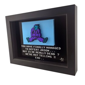 8 Bit Jason Voorhees Friday the 13th Nintendo Game NES Cartridge 3D Art Horror