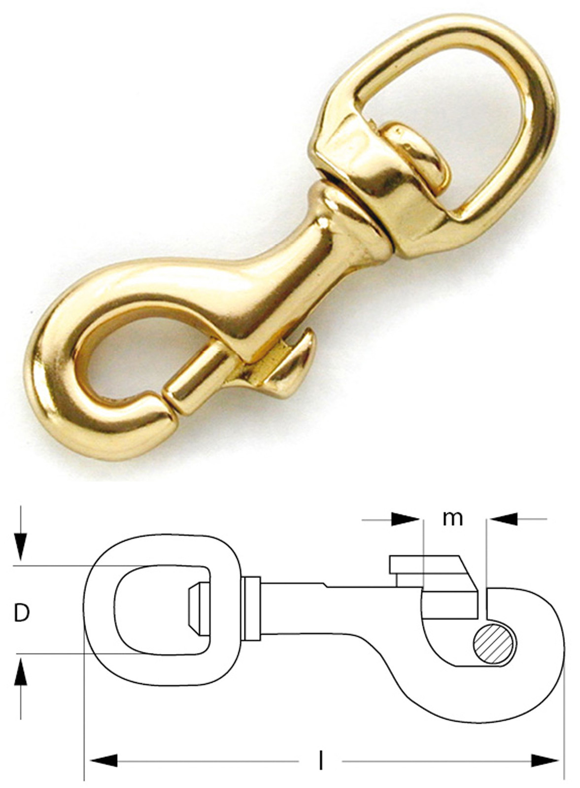 Karabinerhaken Messing Schwer - Robuster Karabiner 1 Stück Verpackt