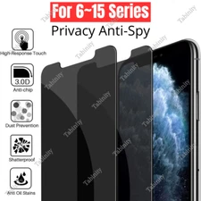 For iPhone 15 14 13 12 X 8 7 6 Privacy Screen Protector Tempered Glass Cover Lot