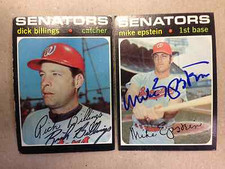 Dick Billings Senators autographed high number 1971 Topps Baseball Card with COA