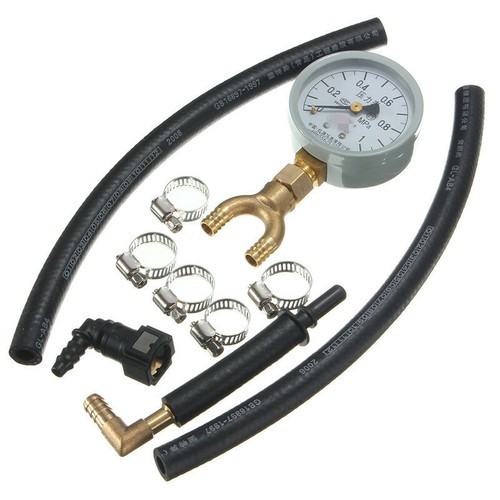 18.1" Fuel Pressure Tester Gauge Analogue Gasoline MPa Hose Adapter
