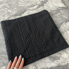 Prana Infinity Stretchy Cable Knit Neck Scarf Black OS