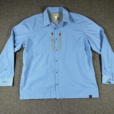L.L.Bean Vented Fishing Shirt Mens XL Extra Large blue Long Sleeve