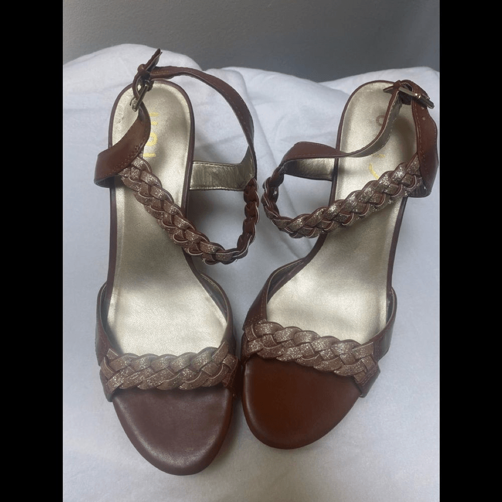 Wedge Sandals Tan Gold