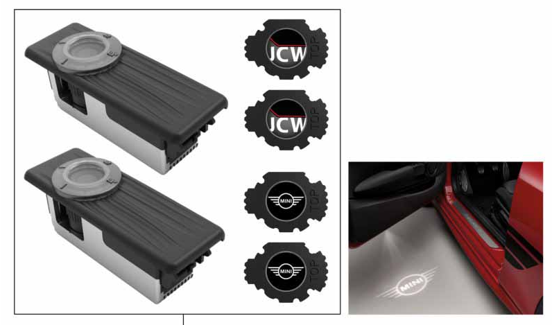 MINI LED Projector Lights Set Door Entry Puddle Lamps JCW Logo