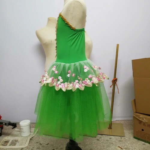 New Ballet Dance Costume Green Tutu Skirts Fluffy Modern Dance Princess Skirts - Picture 3 of 33