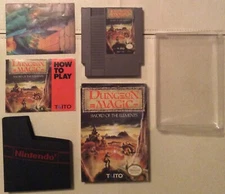 DUNGEON MAGIC: SWORD OF THE ELEMENTS Nintendo NES AUTHENTIC COMPLETE CIB 1990