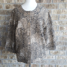 CHICO'S Printed Cotton Jacket - Size 2
