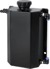 Universal 2L Aluminum Coolant Radiator Overflow Reservoir Expansion Tank Black