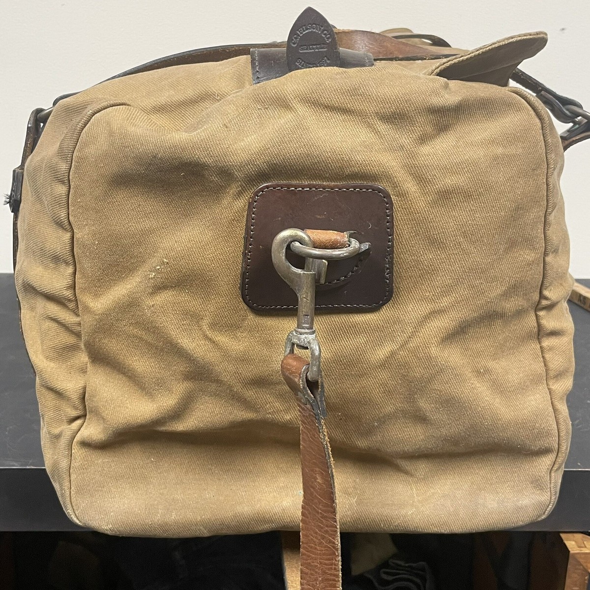Sac De Voyage Vintage FILSON (époque Talon) - Toile Sergé Marron Et Cuir - Taille Grand - Occasion