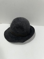 Vintage Bowler Derby Style Hat Gray Fur Felt Hat Gorgeous Luxurious AQS