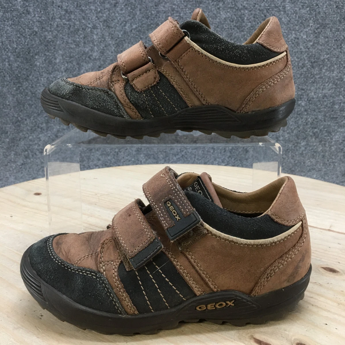 Geox Respira Shoes Children 13 Sneakers Brown Hook Loop Comfort