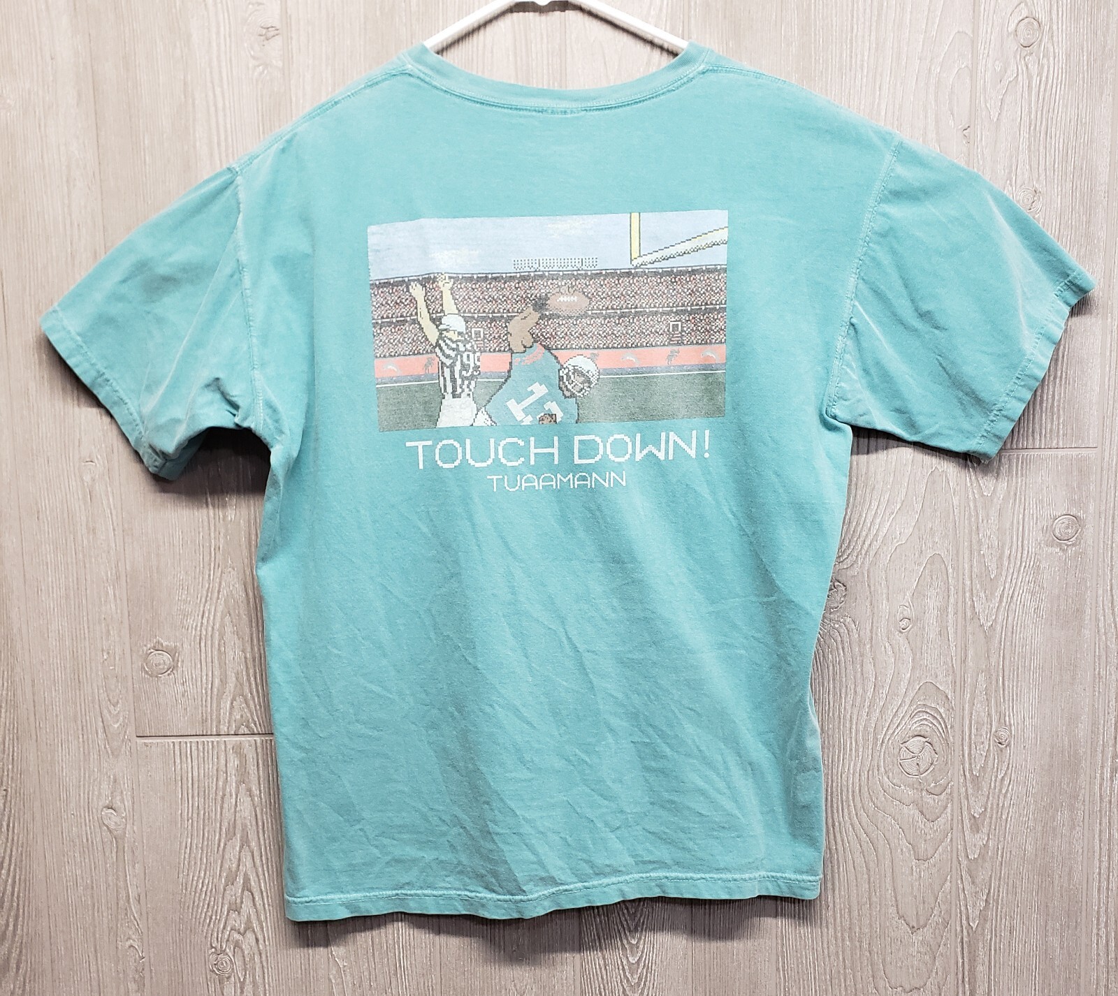 T shirt Dan Marino uomo grande vecchia fila Miami Dolphins colori comodi #13 Aqua NFL