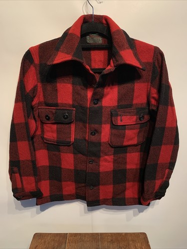 Chippewa, VTG 1950s Chippewa Woolen Mills Red Buffalo Plaid Flannel Hunting Wool Men Small