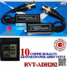 10x COPPIE VIDEO BALUN 20 TRASMETTITORI CAVO UTP CAT5 BNC 600 METRI TOP AHD