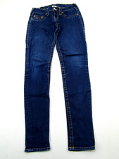 True Religion Casey Denim Jeans Womens 26 Zipper Skinny Jeans Preppy Casual Logo