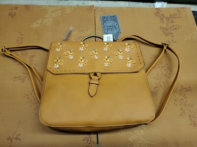 Sac Bandoulière Desert Artisan T-shirt & Jeans - Cognac - Double Fermeture éclair - Neuf Avec étiquettes