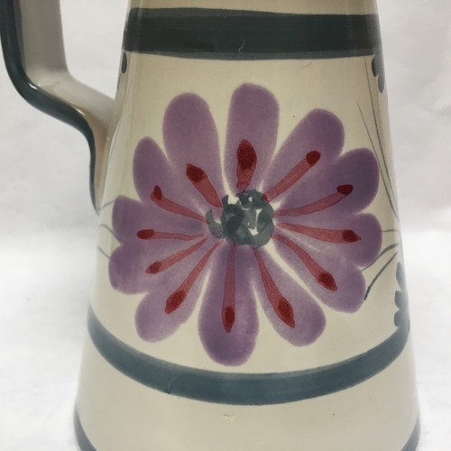Portacandele ceramica italiana vintage fiori blu viola alto 7" firmato - Foto 5 di 10