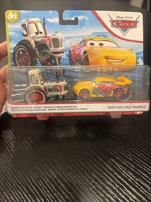 2018 Disney Pixar Cars Bumper Save Racing Tractor & Rust-eze Cruz Ramirez New