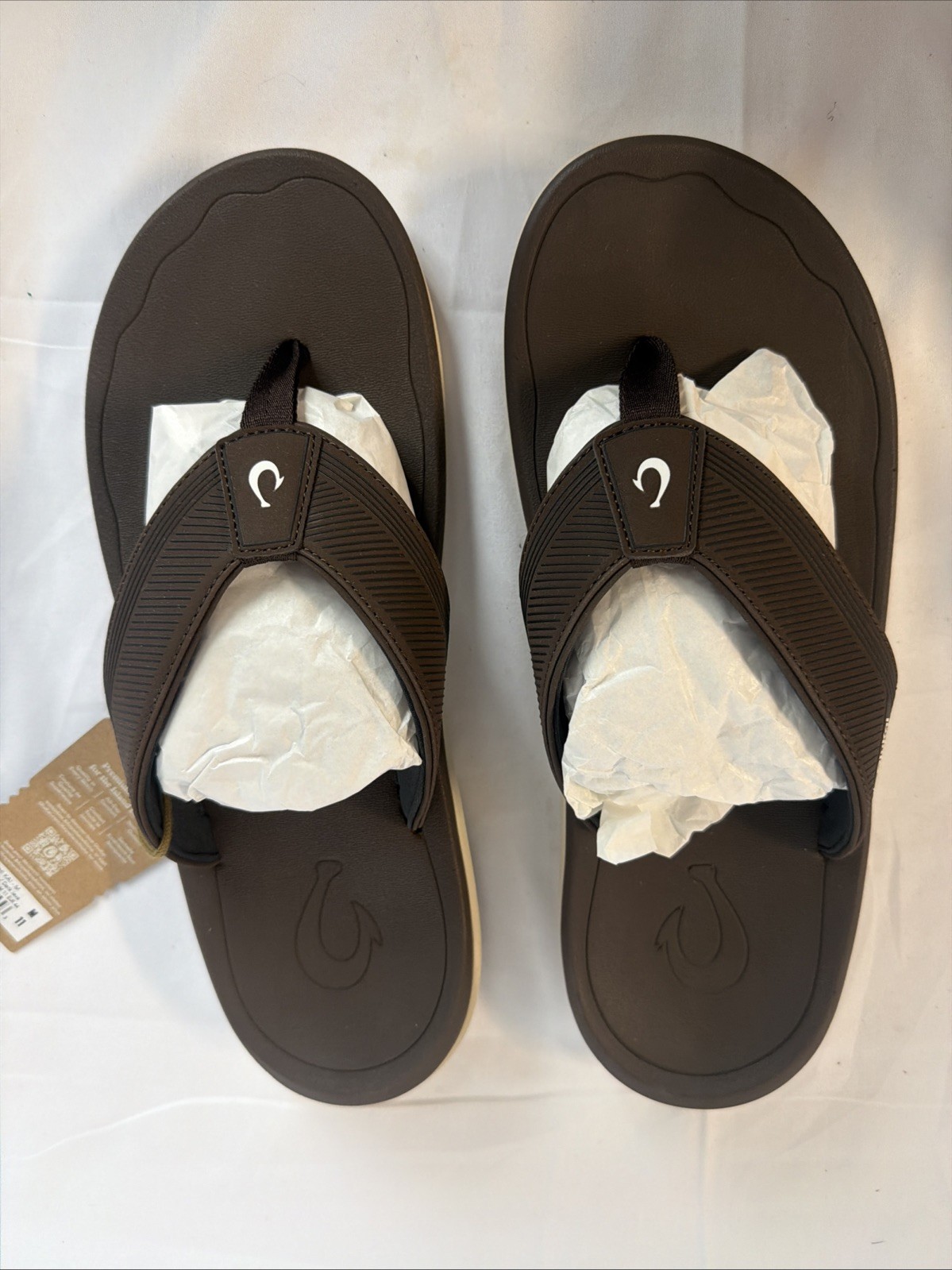 OLUKAI ‘Ahi Kai 10571-4848 Men's Size 11 Dark Java FlipFlop Slides Beach Sandals image 6