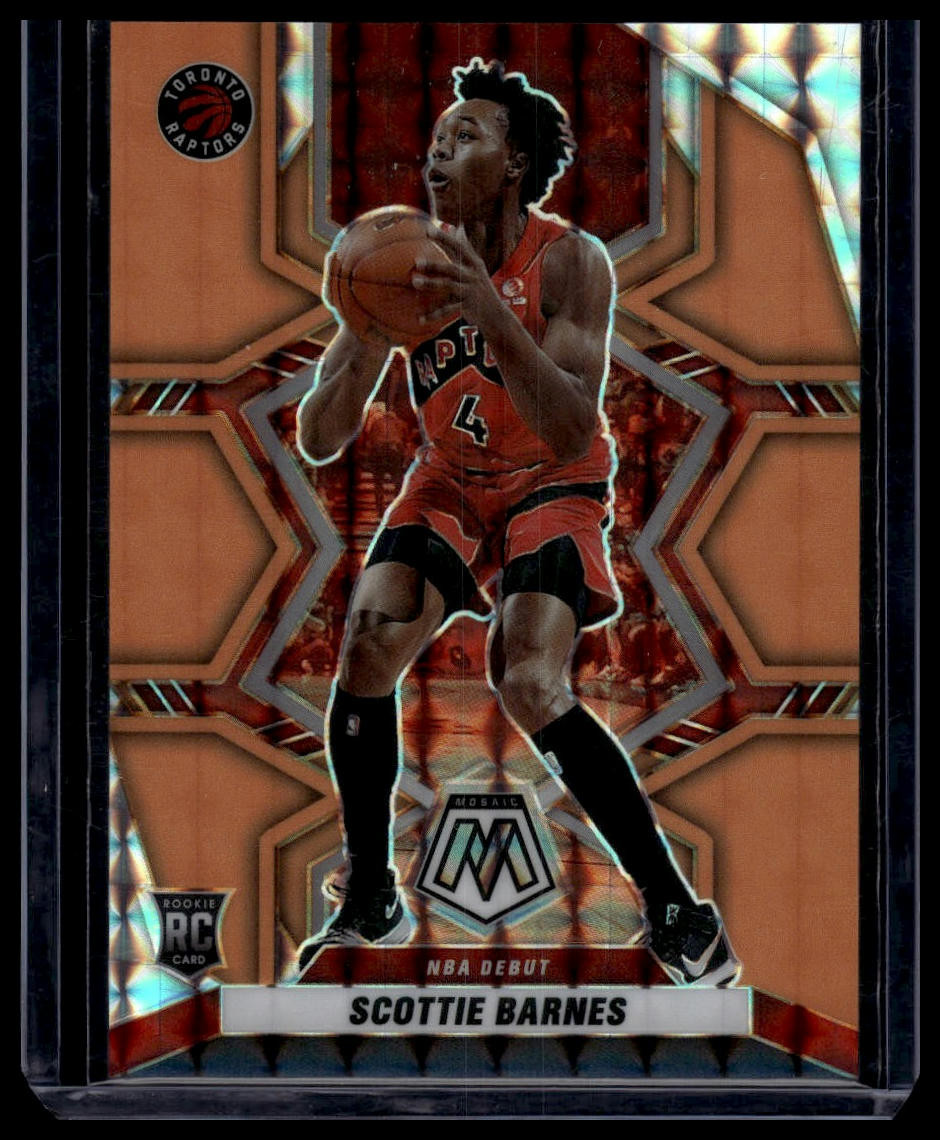 2021-22 Panini Mosaic #264 Scottie Barnes Orange Fluorescent #/25