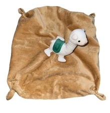 Pro Goleem Tan White Plush security blanket Satin Lovey Llama Alpaca
