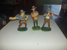 3x Wildwest Cowboy Figuren, Masse- & Kunststofffiguren, figürlich, handbemalt