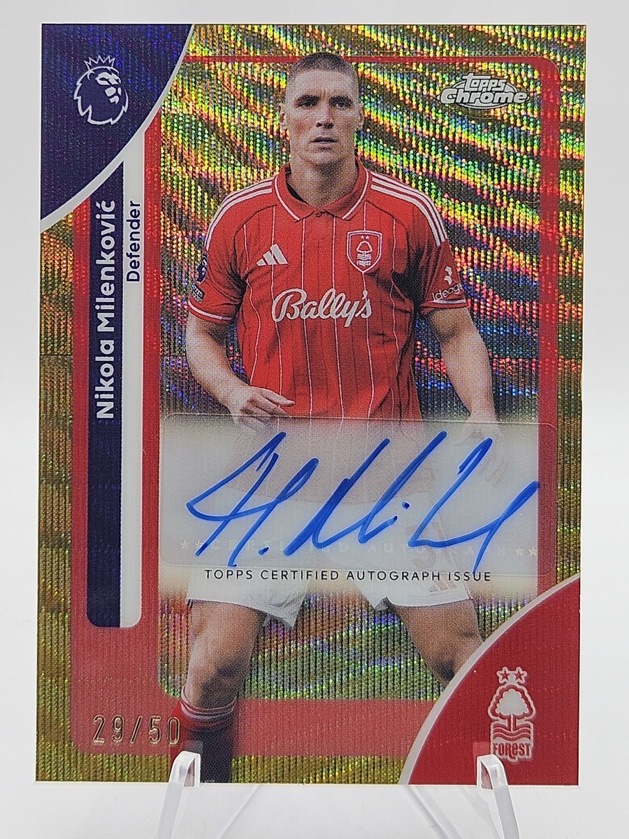 2025-26 Topps Chrome Premier League EPL Nikola Milenkovic Gold