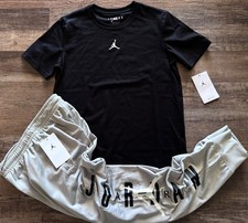 NWT Nike Air Jordan Boys YMD Black/Gray/White Jogger Pants Set Medium