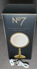 Boots no7 satin Gold lightup free charge plug cordless Makeup Mirror open box