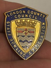 London County Council - Staff Bowling Association - Gold metal badge
