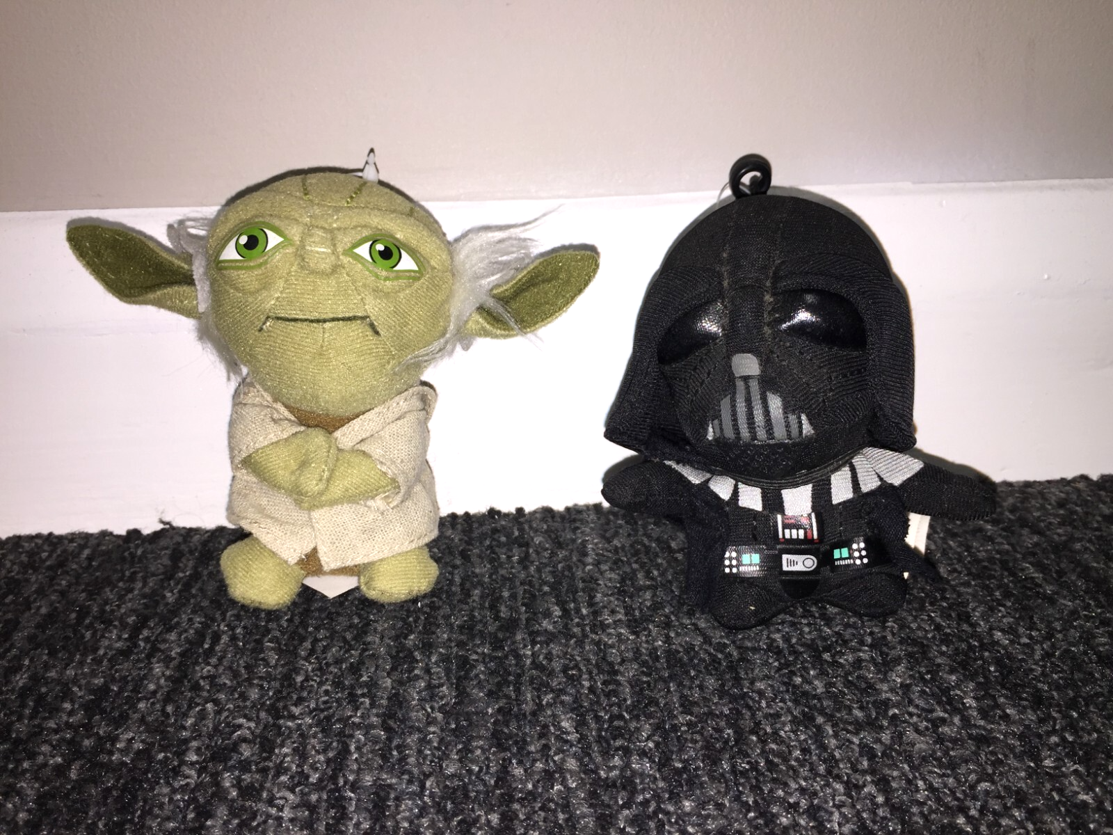 STAR WARS - DARTH VADER + YODA 4"" TALKING PLUSH TOYS WITH CLIPS UNDERGROUND TOYS