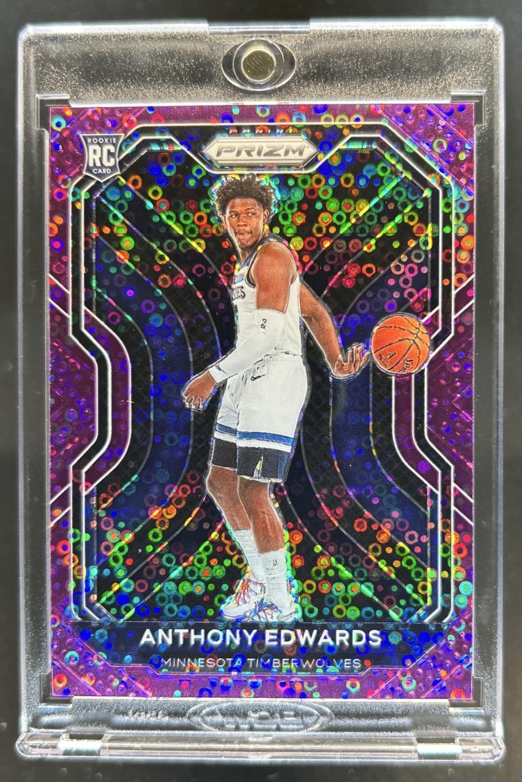 2020-21 Panini Prizm Anthony Edwards RC Fast Break Purple Prizm Rookie #/75