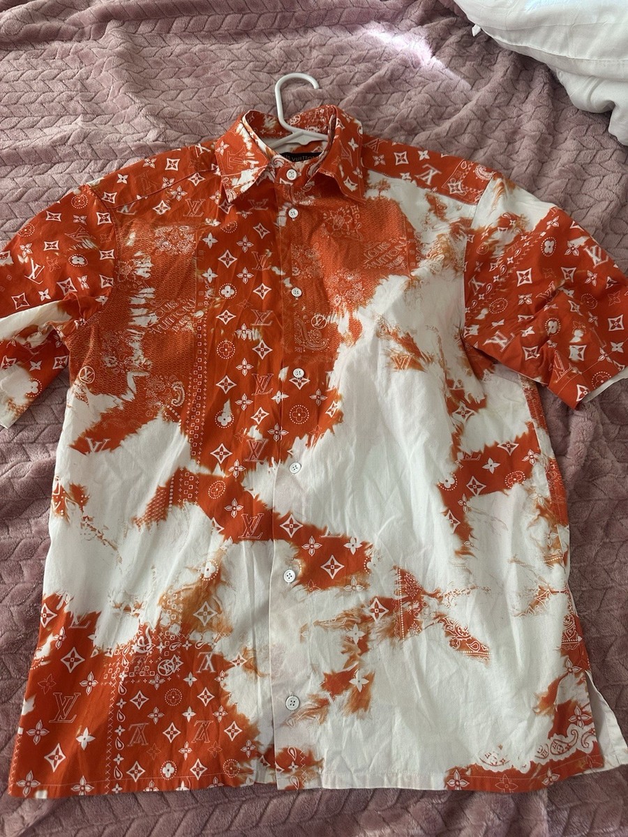 Louis Vuitton Paisley Tie-Dye Cotton Button-Up Shirt Men's S