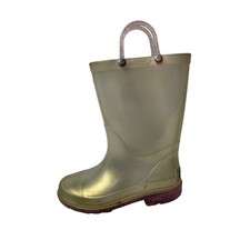 Western Chief Pearlized Glitter Light-Up PVC Rubber Girls KIds Rain Boots Sz 11