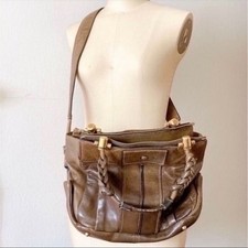 Borsa a mano Chloe Eloise autentica borsa a tracolla marrone oro cerniera con...