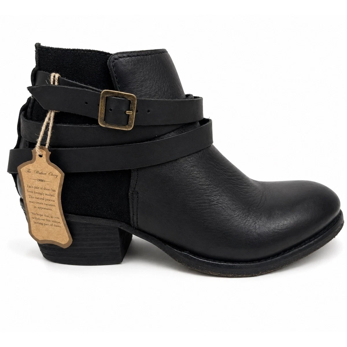H by Hudson Black Embossed Leather Ankle Boot with Buckle size 40 A.Emery Hudson Boot - Black – The Frankie Shop main image 3