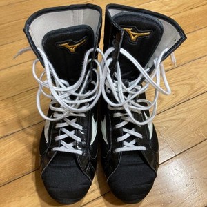 MIZUNO Boxing Shoes US8.5 (26.5cm) Black Finisher MID Japan Used