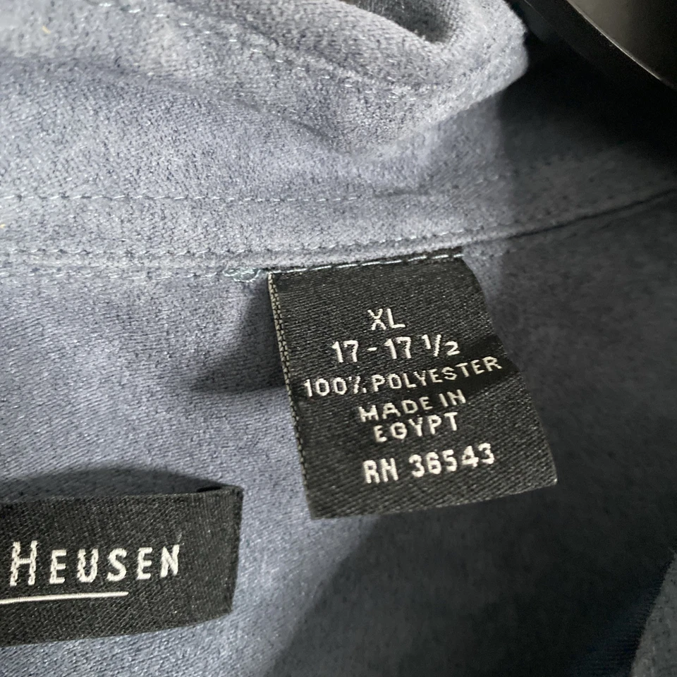 Camisa Van Heusen Para Hombres XL Gamuza Suave Manga Larga Botones Bolsillo Frontal 27x30 Foto 3 de 4