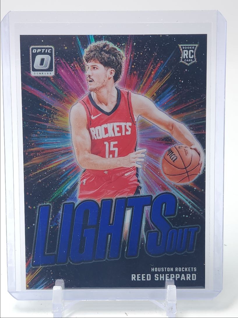 REED SHEPPARD 2024-25 DONRUSS OPTIC LIGHTS OUT ROOKIE BLUE RC /49 Q3464