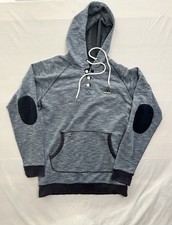 Sudadera con Capucha Rocksmith Para Hombres Grande Gris Henley Pullover Parche en el Codo Ropa de Calle