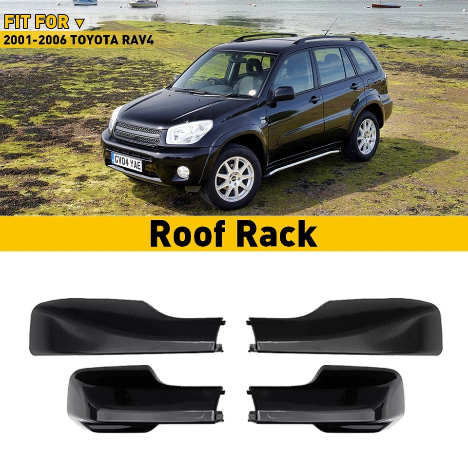 4Pcs Roof Rack Rail End Shell Cap For TOYOTA RAV4 2001 2002 2003 2004 2005 2006 - Image 2 of 4