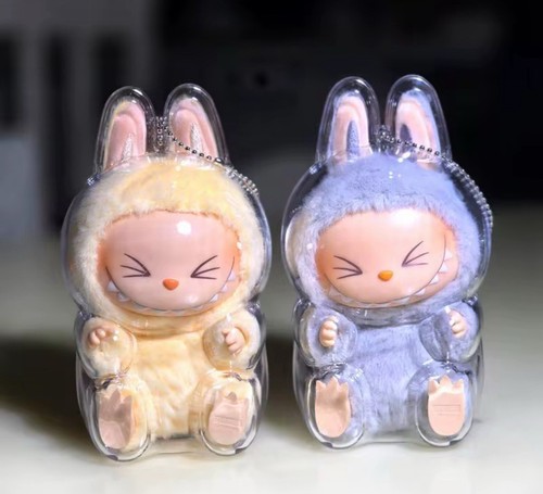 Clear Protective Case/Cover- Sitting Style US Pop Mart Labubu The Monsters Plush - Picture 4 of 4