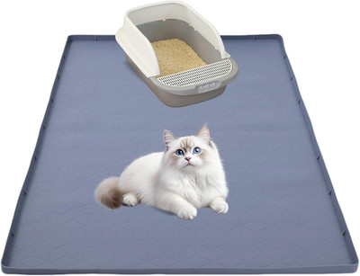 Cat Litter Mat,31'' X22'' Silicone Cat Mat for Litter Box, Soft Kitty Litter Trapp