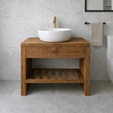 rustic washstand sink unit Small Solid Wood Bathroom Cabinet Rustic Vanity