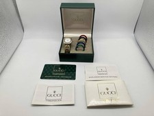 GUCCI Change Bezel 11/12.2 Quartz White Silver Gold Analog Ladies Used Watch