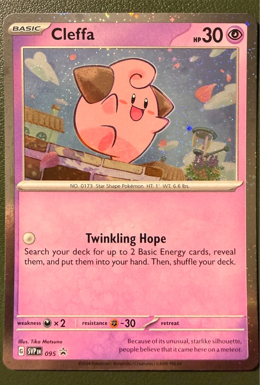 Pokemon TCG Cleffa 95/102 Scarlet & Violet Black Star Promos SVP Cosmos Holo NM