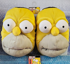The Simpsons Homer Simpson Plush Slip-On Slippers Men’s US 10 Yellow Novelty