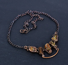 Smoky Gemstone Copper Electroformed Handmade Necklace Jewelry Gift For Love
